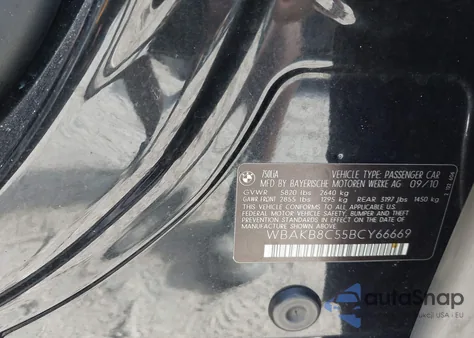 2011 BMW 750Li from USA, damaged, VIN WBAKB8C55BCY66669